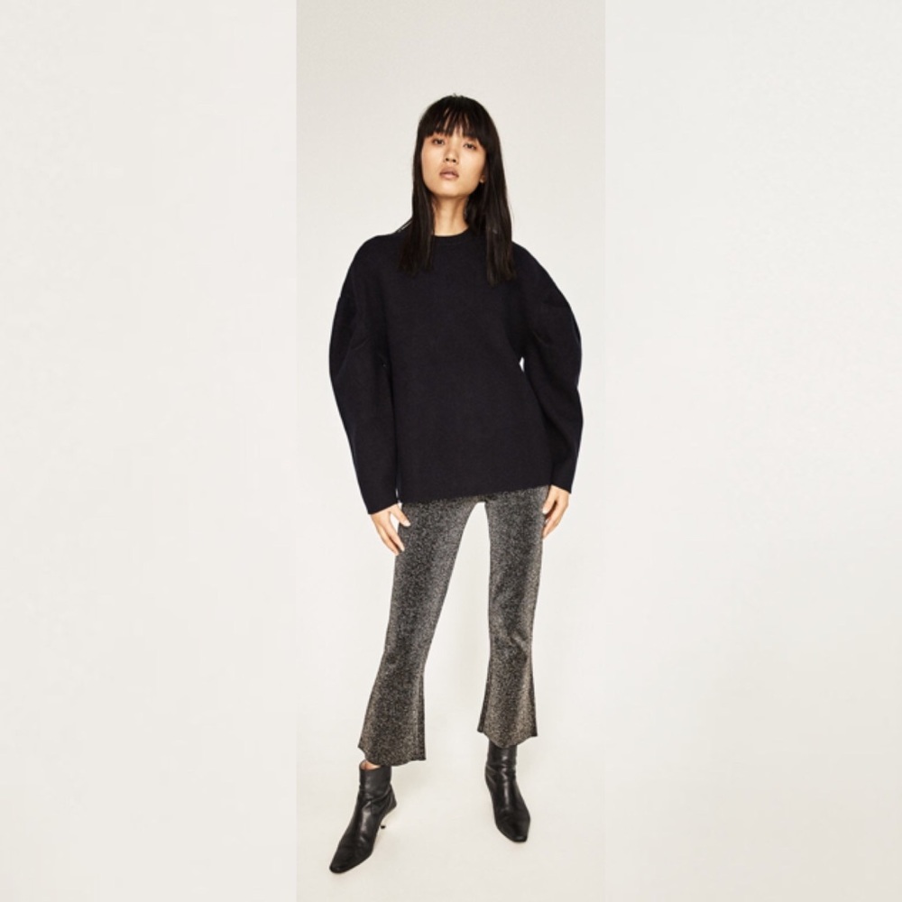 Zara shiny bell bottom trousers